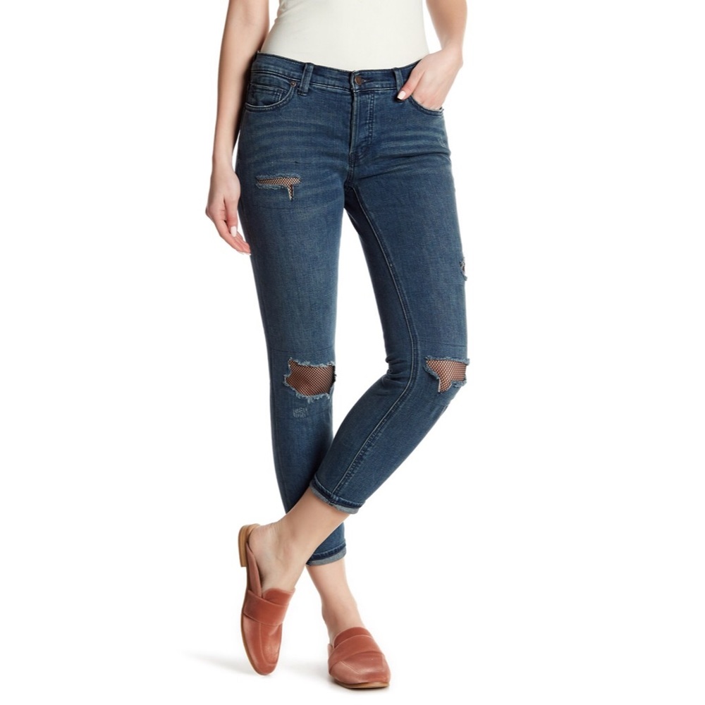 Free People Fishnet Jeans